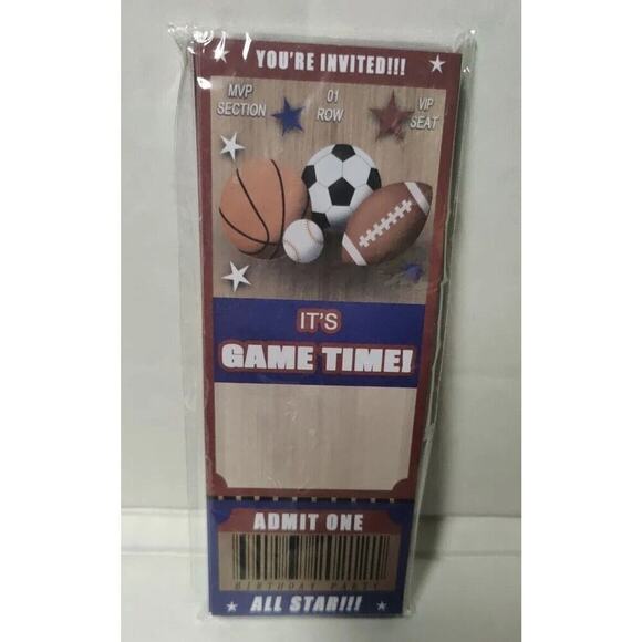 Birthday Cards Sports Ticket Invitation Admit One All Star Ticket Kids Or Adults - Picture 1 of 12